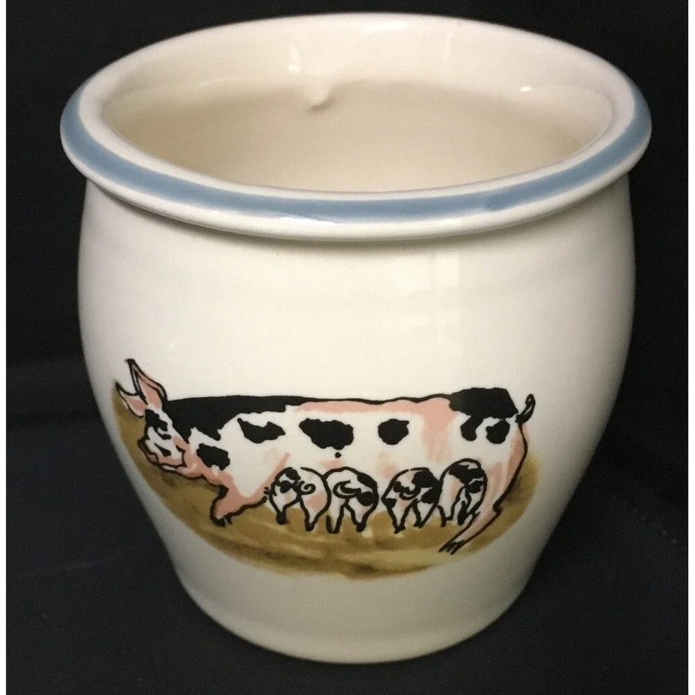 Pfaltzgraff Bobbi Becker Pig Piglets, A Country Summer Votive Candle Holder